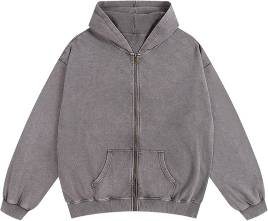 Vintage Oversized Zip Hoodie