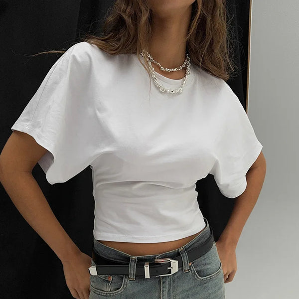 Trendy Gray Cropped Tee