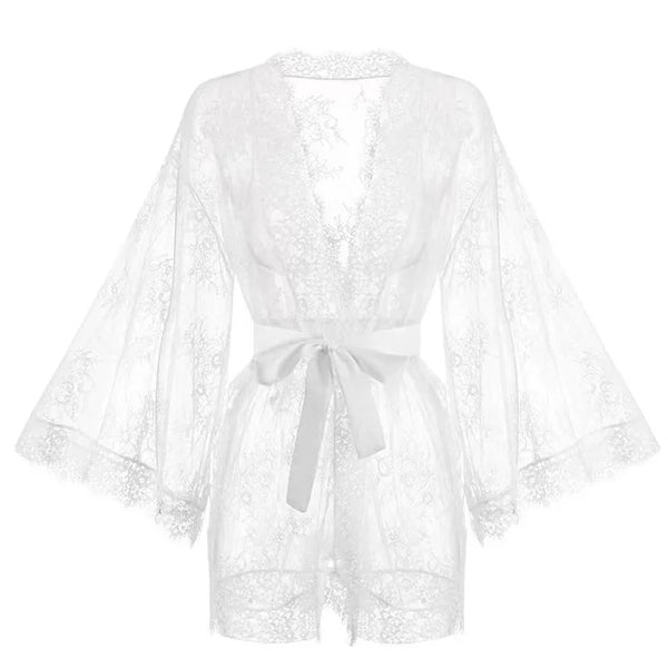 Elegant Lace Bathrobe Wrap